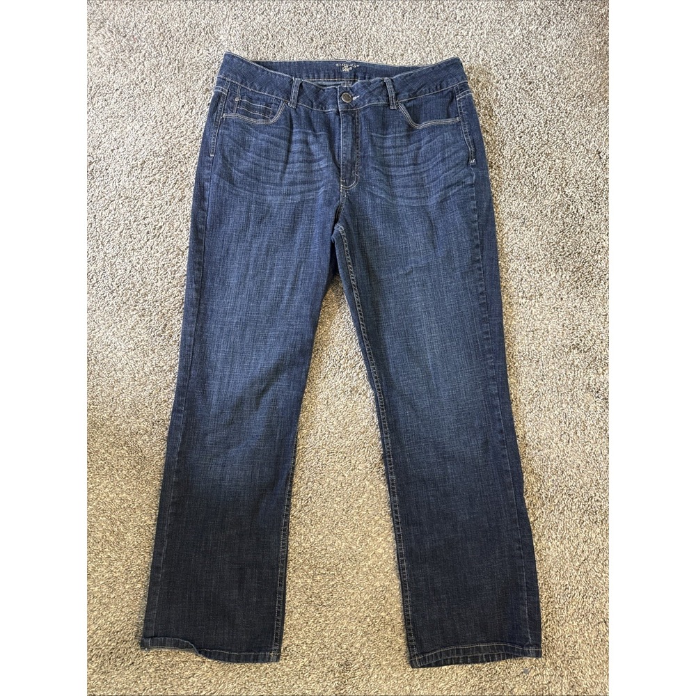 Riders By Lee Jeans Women's Blue Wash High Rise‎ Straight Stretch Plus Size 18